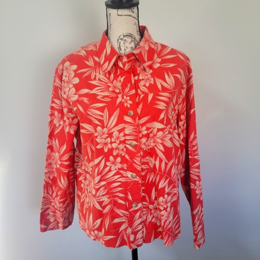 Coldwater Creek linen blend oxford in XL